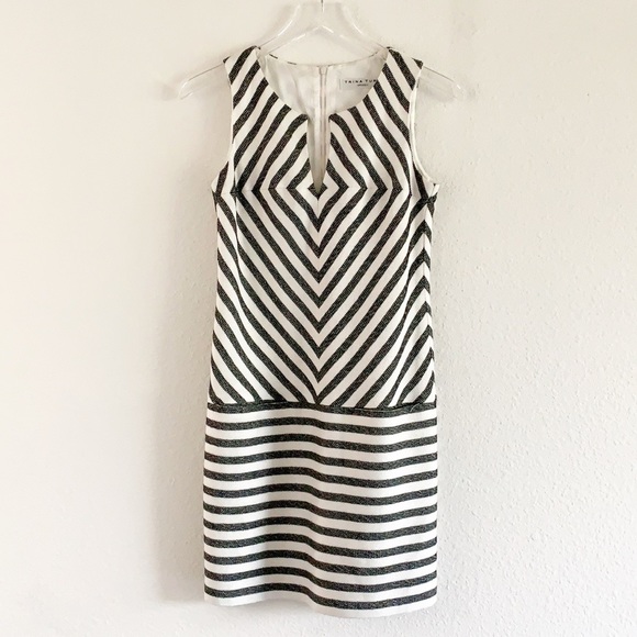 Trina Turk Striped Sleeveless Drop Waist Dress - Picture 1 of 7